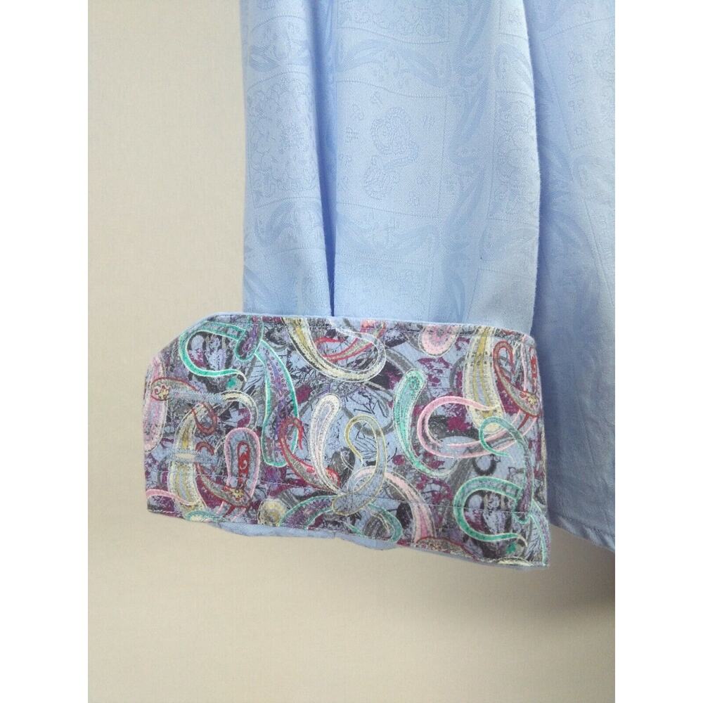 Robert Graham Blue Pattern Button Front Party Shi… - image 5